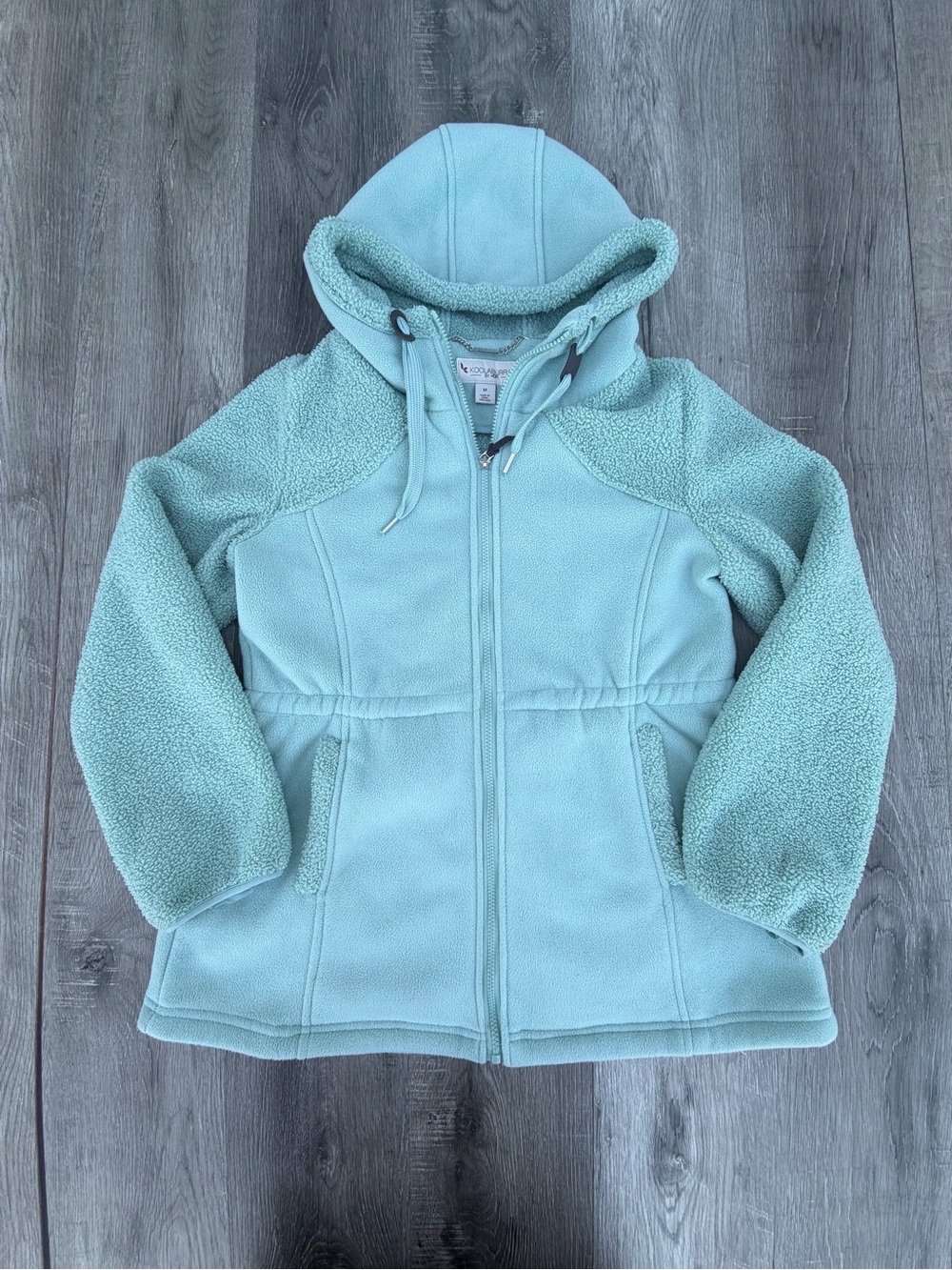 Women's Koolaburra by UGG Hooded Sherpa & Fleece Jacket Ligth blue Medium